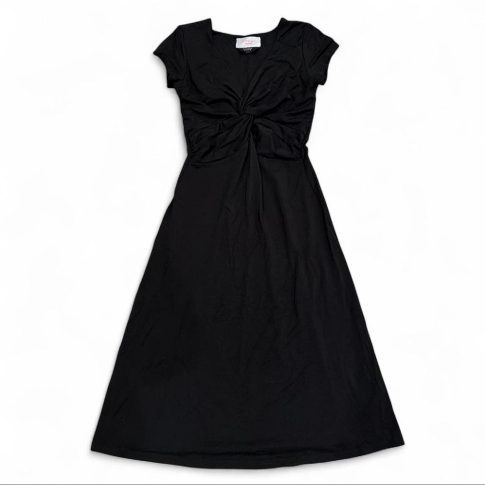 Black Maternity Dress with Twist Detail